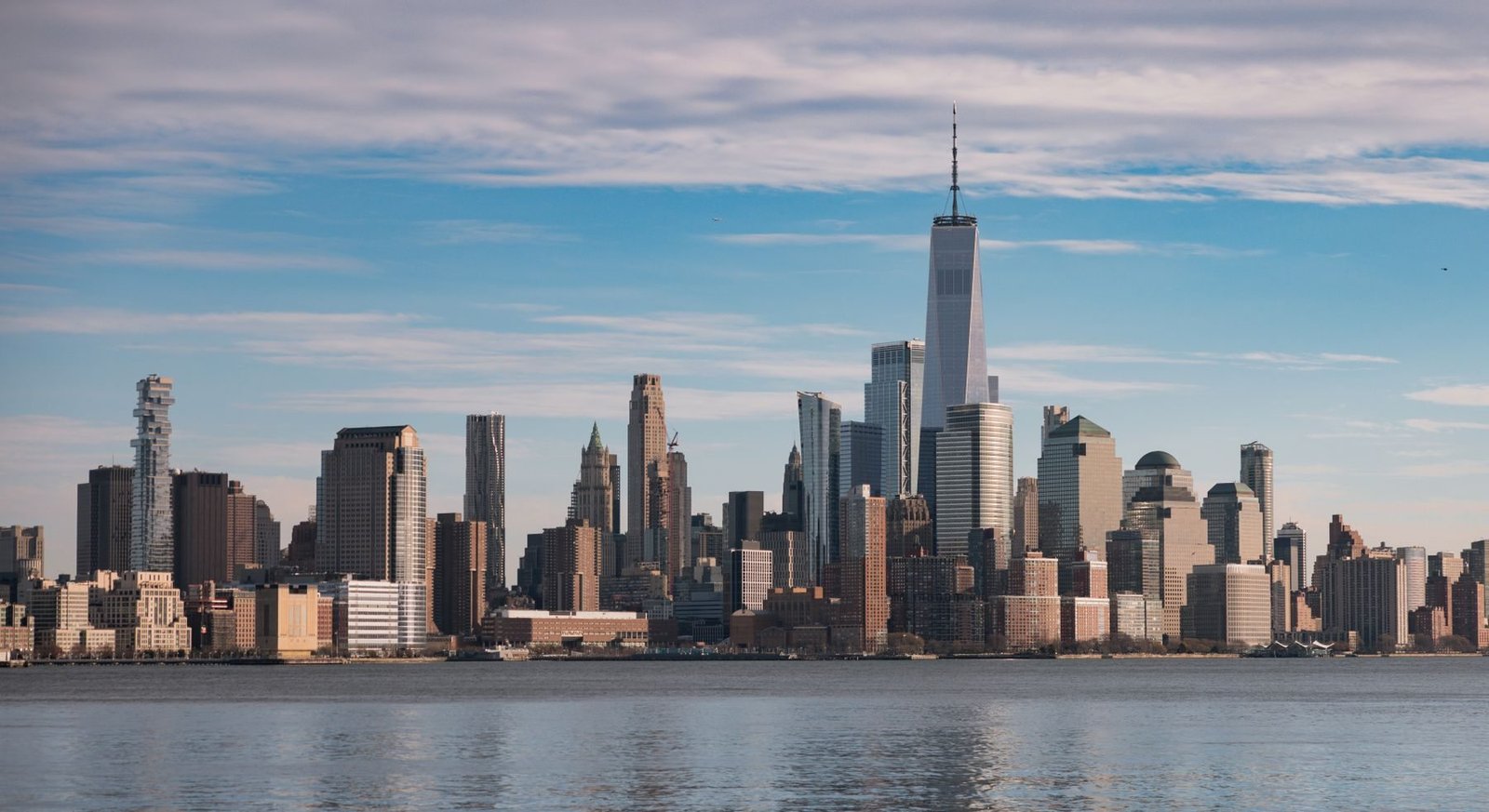 Panoramic New York City skyline across the water